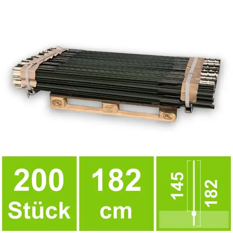 200 Stück T-Pfosten 1,80 m aus Schienenstahl für Zaunhöhe ca. 145 cm Super-Preis