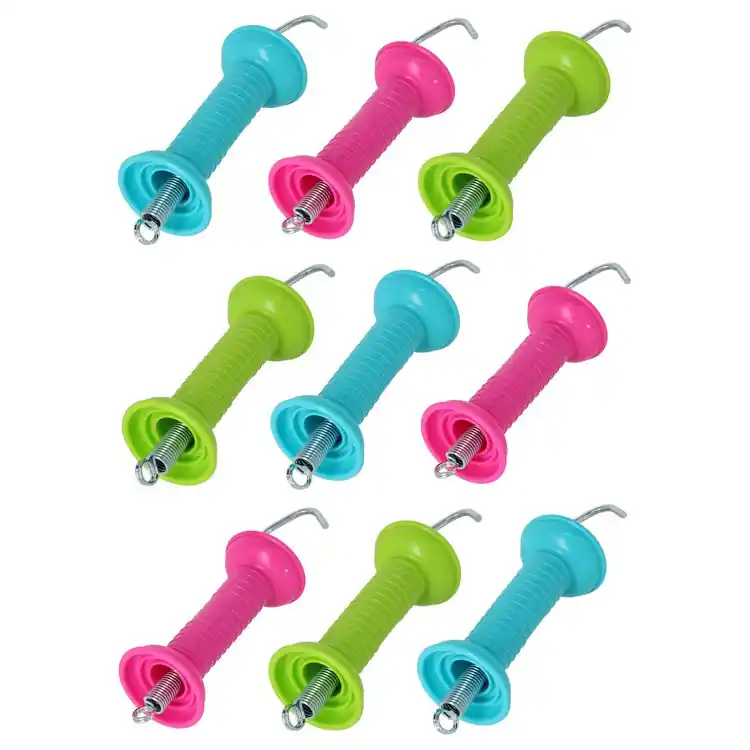 9x Torgriff CLASSIC mit Zugfeder, je 3x pink / petrol / grün Top-Angebot