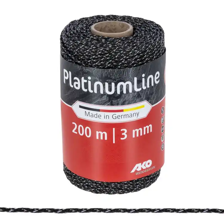 AKO PlatinumLine Weidezaunlitze, geflochten, 0,10 Ohm/m, schwarz/weiß, 200m Ausverkauf