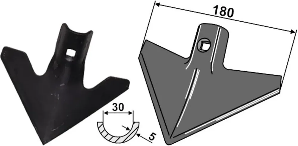 Aktuell Industriehof® Gänsefußschar 180 x 5 mm universal, 1.10.133