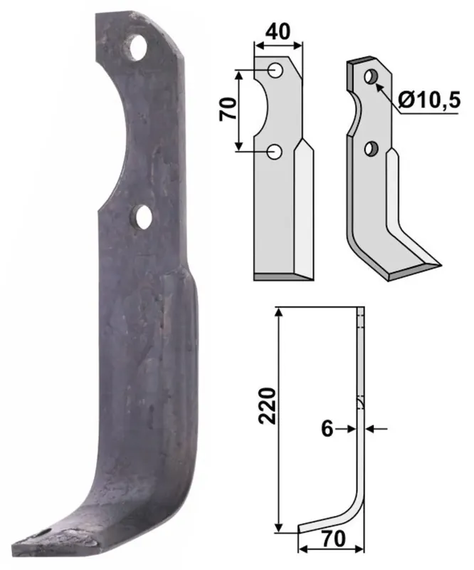 Nur Für Kurze Zeit Industriehof® Fräsmesser links/rechts 220 x 40 x 6 mm, Bohrung 10,5 mm, für Brumital-Agris