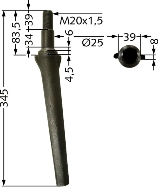 Neu Industriehof® Kreiseleggenzinken links/rechts 345 mm für Kreiselegge Forigo-Roteritalia, RH-11B