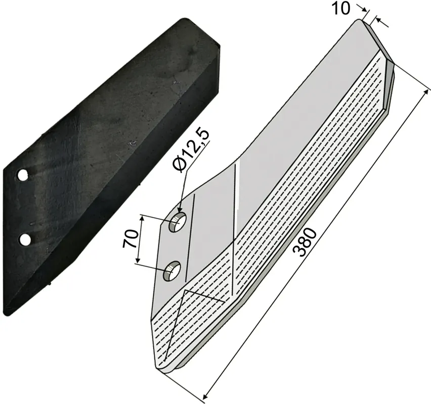 Industriehof® Scharflügel links/rechts 380 mm, hartmetallbeschichtet (unterseitig), für Grubber Lemken Smaragd Günstig