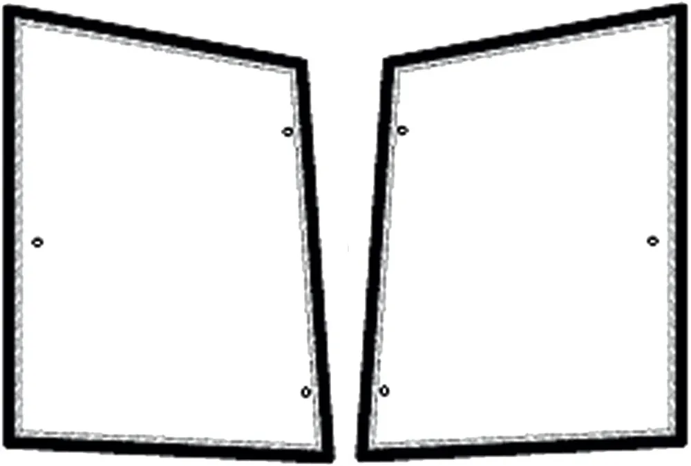 Seitenscheibe links/rechts, grün, Siebdruck, für Traktor Case IH JX; New Holland TDD Nur Heute