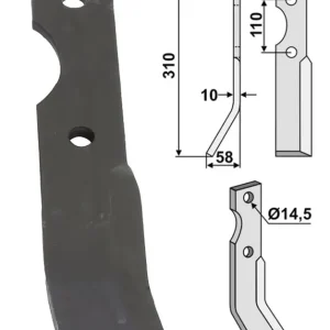 Angebot Industriehof® Fräsmesser links/rechts 310 x 50 x 10 mm, Bohrung 14,5 mm, für Niemeyer