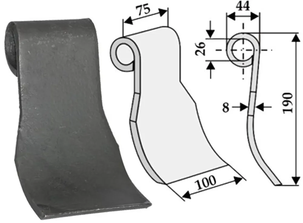 Industriehof® Schlegelmesser 190 x 100 x 8 mm, für Mulcher Becchio & Mandrile, Mörtl, Omarv, Pegoraro, 63-OMA-05 Neu Im Sortiment