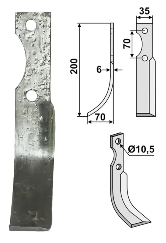 Industriehof® Fräsmesser links/rechts 200 x 35 x 6 mm, Bohrung 10,5 mm, für S.E.P. Schneller Versand