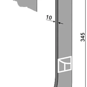 Abverkauf Industriehof® Hackscharstiel 345 x 30 x 10 mm, für Steketee Hackschare 140 – 180 mm, 1.10.1080