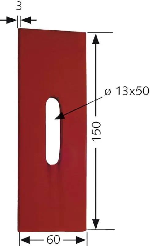 Kracherpreis Industriehof® Abstreifer 150 x 60 x 3 mm, Bohrung 50 x 13 mm für Rau Packerwalzen, 51-R201