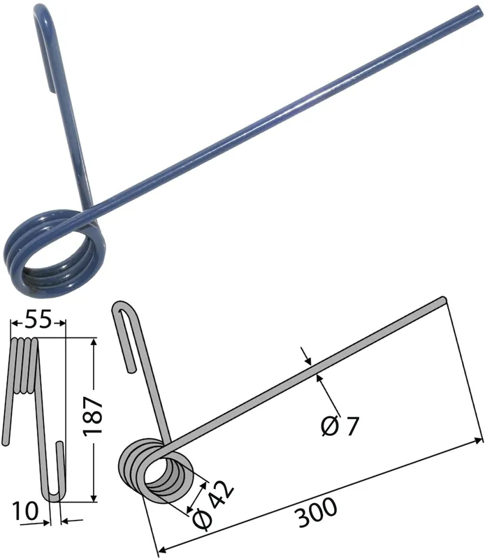 Begrenztes Angebot Industriehof® Striegelzinken 300 x 7 mm, für Striegel Pöttinger Vitasem; Rabe Multidrill, 10.ST-RA-2