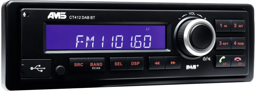 AMS Radio "CT 412 DAB BT" mit kurzer Einbautiefe, Mikrofon und DAB+, X991450189000 Neu