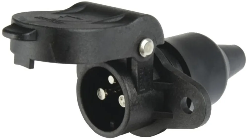 Herth + Buss Steckdose 3-polig, 6 – 24 V, Flachsteckanschluss 6,3 mm, Kunststoff, mit Gummitülle, 51 305 185 Nur Für Kurze Zeit