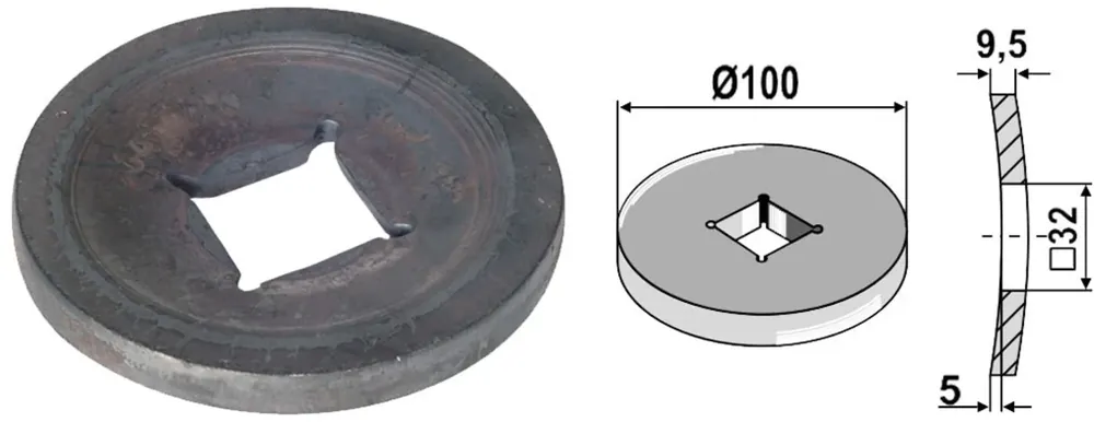 Industriehof® Vorschweißring gewölbt, für Vierkantwelle 28 x 28/30 x 30 mm, 31-0071G Günstig