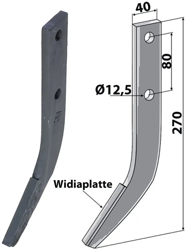 Industriehof® Fräshaken 270 x 40 x 10 mm mit Widiaplatte für Rumpstad, Struik Reihenfräse, RUS-06.W Bestpreis