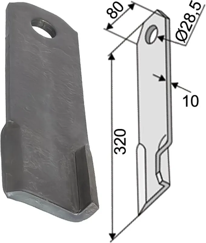 Industriehof® Schlegelmesser 320 x 80 x 10 mm, für Rübenroder Schmidt RMB 4.2 lang, 63-IND-33 Sonderangebot