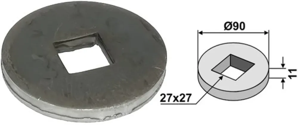 Industriehof® Vorschweißring gerade, für Vierkantwelle 26 x 26 mm, 31-0070 Preis Gesenkt