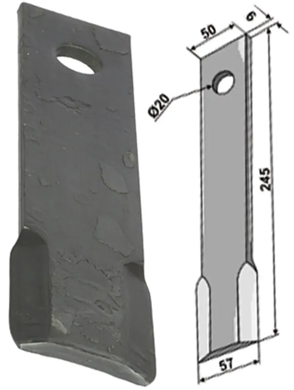Meistverkauft Industriehof® Schlegelmesser 245 x 50/57 x 6 mm, für Mulcher Humus, 63-IND-189