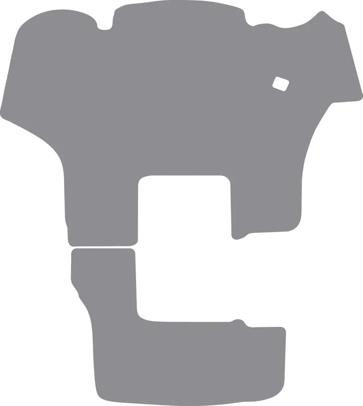 Echt Fußmatte Gummi hellgrau, 2-teilig, Einfassung Stoff- Spiralband schwarz/silber, für Valtra Traktor Q-Serie, ab Bj. 09.22