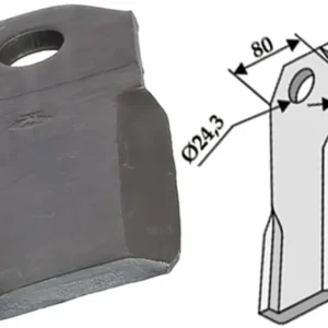 Angebot Industriehof® Schlegelmesser 215 x 80 x 10 mm, für Mulcher Humus, 63-IND-32-A