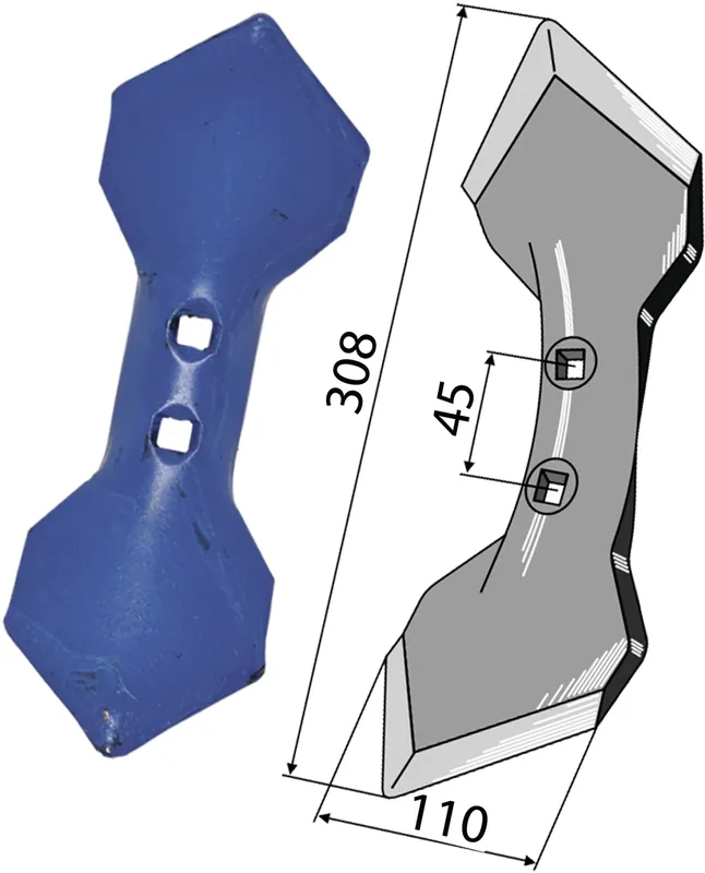Industriehof® Spitzschar "K31" 308 x 110 x 8 mm für Blattfederzinken und Schwergrubberstiele, Doublet Record, HE-VA, Kongskilde, 101.40.005-8 Heißes Angebot