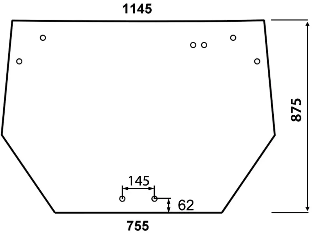 Top-Angebot Heckscheibe klar, 4-Loch-Befestigung, Abstand Griff 145 mm, für Traktor Deutz-Fahr Agrofarm, Agroplus