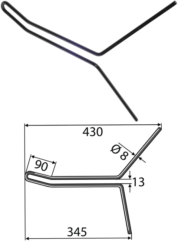 Industriehof® Striegelzinken 345 x 8 mm, für Striegel Pöttinger, Rabe , 10.ST-RA-8 Preisknaller