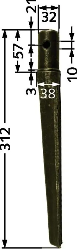 Industriehof® Kreiseleggenzinken links/rechts 38 x 312 x 38 mm für Kreiselegge Ceccato, RH-4 Finale Aktion