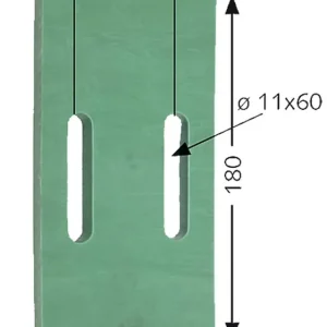 Greenflex Plastik-Abstreifer 180 x 90 mm, Bohrung L x B 60 x 11 mm für Eberhardt, Lemken Packerwalzen Zertifiziert
