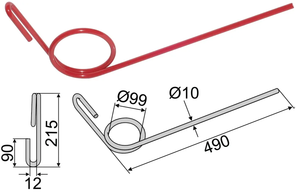 Industriehof® Striegelzinken 490 x 10 mm, für Striegel Marsk-Stig, 10.ST-MS1 Knallerangebot