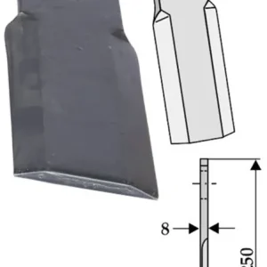 Zertifiziert Industriehof® Schlegelmesser 250 x 60 x 8 mm, für Mulcher Ferri, Rivierre Casalis, 63-FEI-09