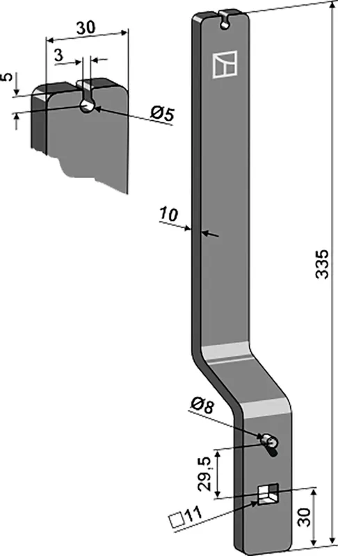 Industriehof® Winkelmesserstiel gebogen, 335 x 30 x 10 mm für Winkelmesser Steketee, 1.10.1144 Jetzt Kaufen