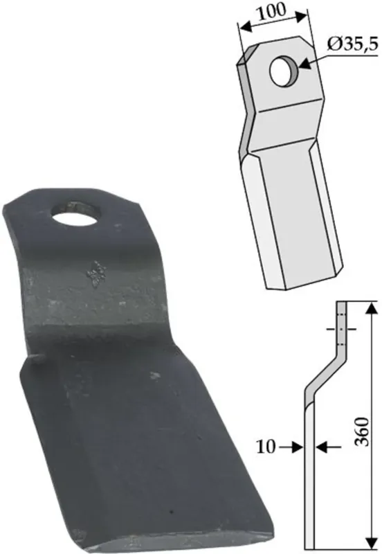 Zertifiziert Industriehof® Mulchmesser L x B x S 360 x 100 x 10 mm Bohrung 35,5 mm für Ungarn, 63-IND-141