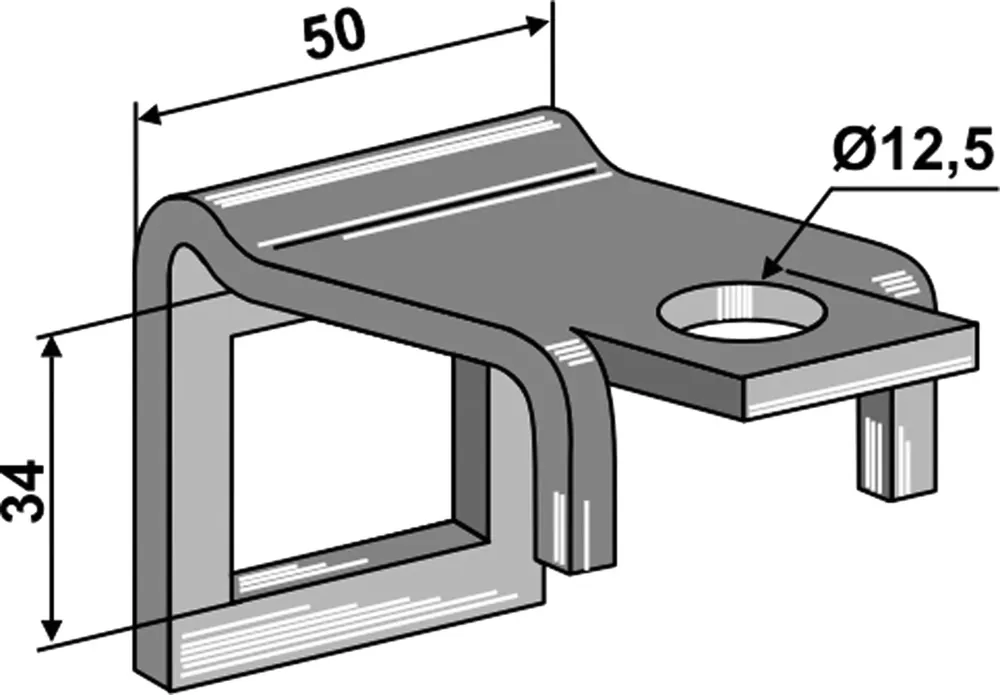 Expressversand Industriehof® Zinkenhalter "B" für Federzinken 32 x 10 mm mit Verstärkungsfeder 32 x 10 mm, Passender Rahmen 50 x 12 mm für universal, 1.HH17-3007
