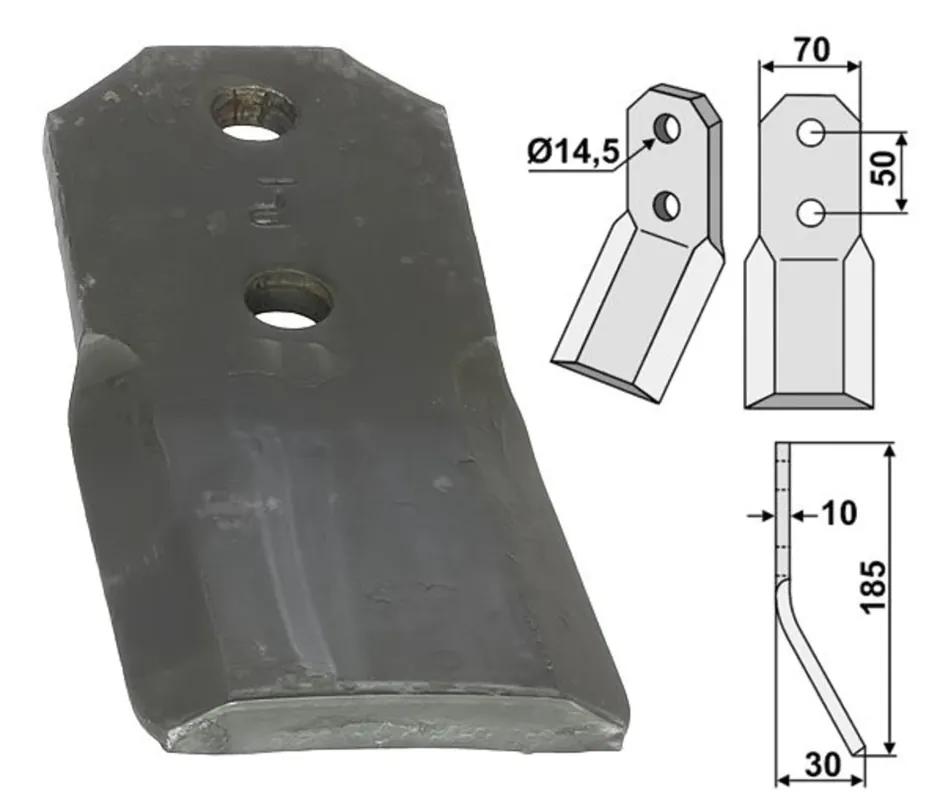 Solange Der Vorrat Reicht Industriehof® Rotorzinken links/rechts 185 x 70 x 10 mm, Bohrung 14,5 mm für Pegoraro, PEG-05