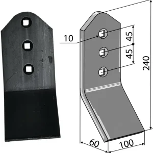 Versand Am Gleichen Tag Industriehof® Verschleißteil 240 x 100 x 8 mm für Dal-Bo, Doublet-Record, HE-VA, Väderstad, 10.1045-2