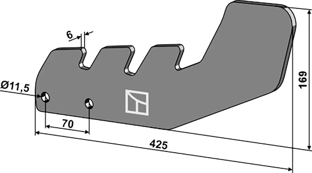 Industriehof® Nivellierfuß 425 x 169 x 6 mm für Kurzscheibenegge Lemken Rubin 10, 31-0061888 Geprüft