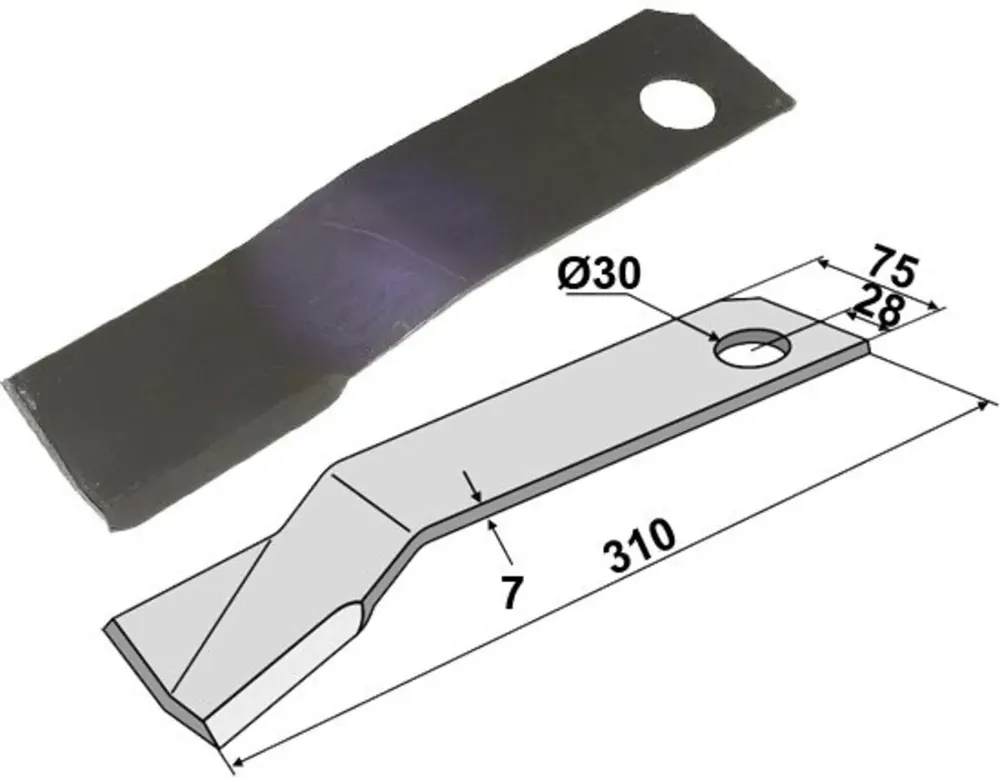 Industriehof® Schlegelmesser 310 x 75 x 7 mm, für Mulcher Votex, 63-VOT-01 Wochenendangebot