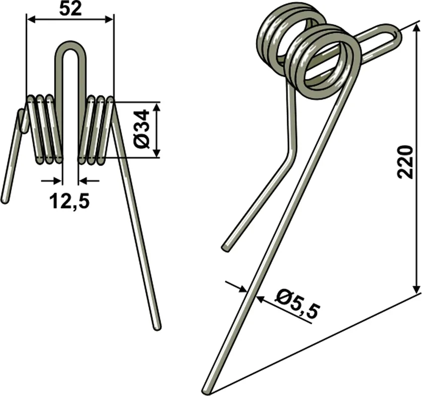 Rabatt Industriehof® Striegelzinken 220 x 5,5 mm, für Striegel Pöttinger, Rabe, 10.ST-RA-11