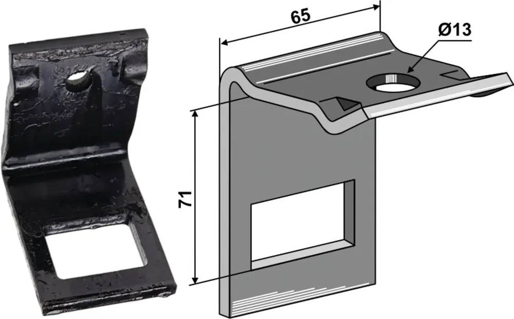 Rabatt Industriehof® Zinkenhalter "D" für Federzinken 45 x 12 mm, Passender Rahmen 60 x 60 mm für universal, 1.HH242-6060