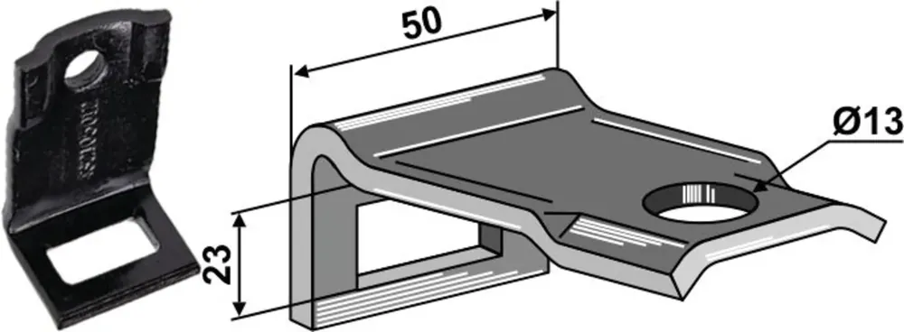 Günstig Industriehof® Zinkenhalter "C" für Federzinken 32 x 10 mm, Passender Rahmen 50 x 12 mm für universal, 1.HH17
