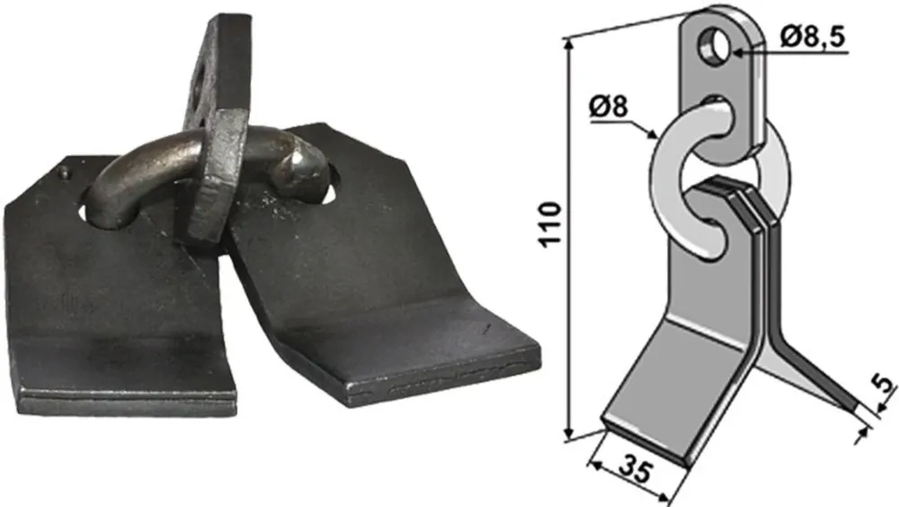 Beliebt Industriehof® Y-Messer 110 x 35 x 5 mm, Bohrung 8,5 mm, für Mulcher Mulag, 63-MUL-80