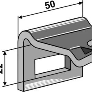 Aktuell Industriehof® Zinkenhalter "D" für Federzinken 32 x 10 mm, Passender Rahmen 40 x 12 mm für universal, 1.HH17-3401
