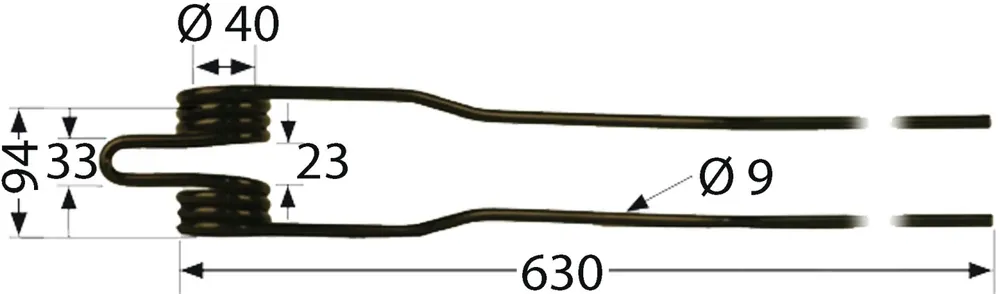 Schwaderzinken 630 x 94 x 9 mm für Schwader Deutz-Fahr, PZ Zweegers, Vicon Preis Gesenkt