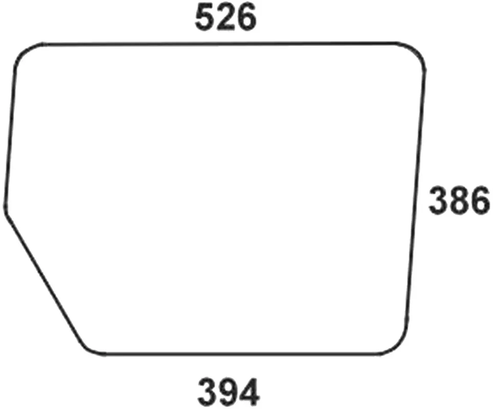 Nur Heute Seitenscheibe 626/394 x 386 x 5 mm klar, für Traktor Mercedes-Benz MB-Trac