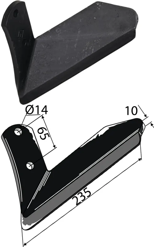 Industriehof® Scharflügel links/rechts 235 mm, für Grubber Kuhn Abverkauf