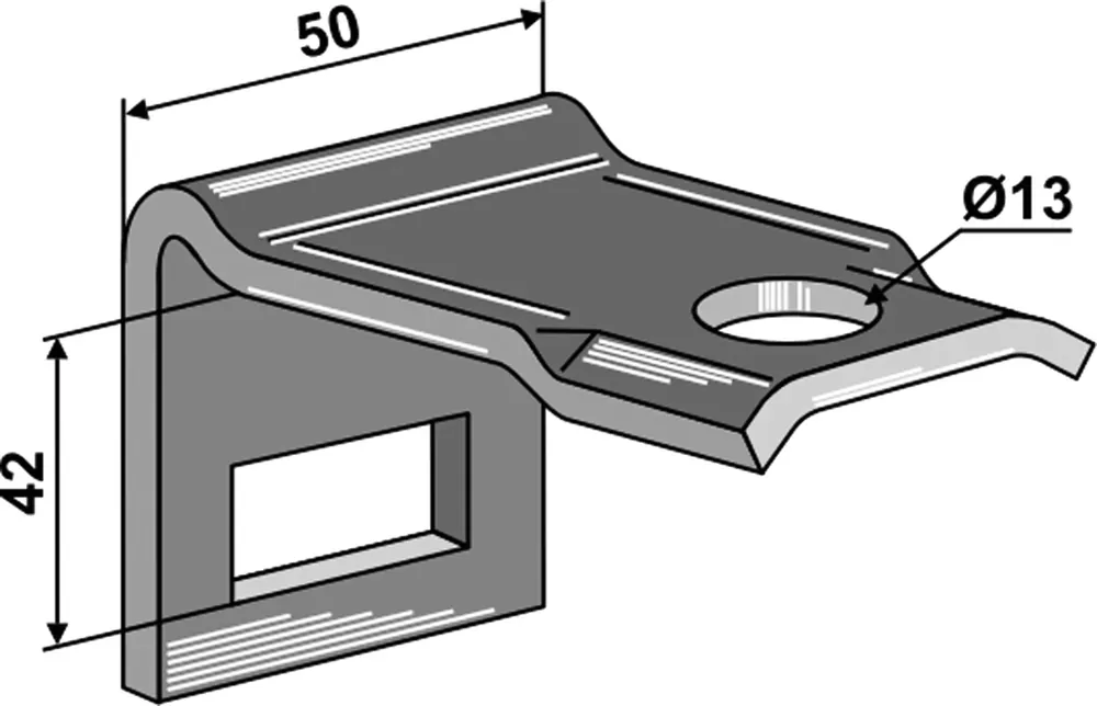 Industriehof® Zinkenhalter "C" für Federzinken 32 x 12 mm, Passender Rahmen 50 x 30 mm für universal, 1.HH17-1001 Sonderaktion