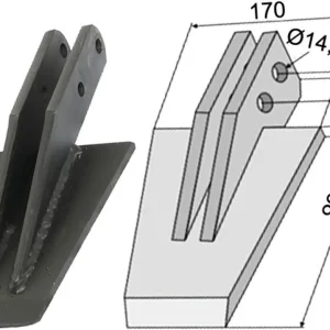 Wochenendangebot Industriehof® Spaten 368 x 170 x 10 mm, Abstand Bohrungen 70 mm, Bohrung 14,5 mm, für Selvatici "Modell A - 1", "Modell L - N - P", 631-VAN-18