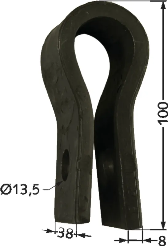 Industriehof® Halter 100 x 38 x 8 mm Bohrung 13,5 mm für Taarup, Tim Rübenroder Schlegel komplett Länge 210 mm (Best. Nr. 10075889), 63-TAA-04 Kracherpreis