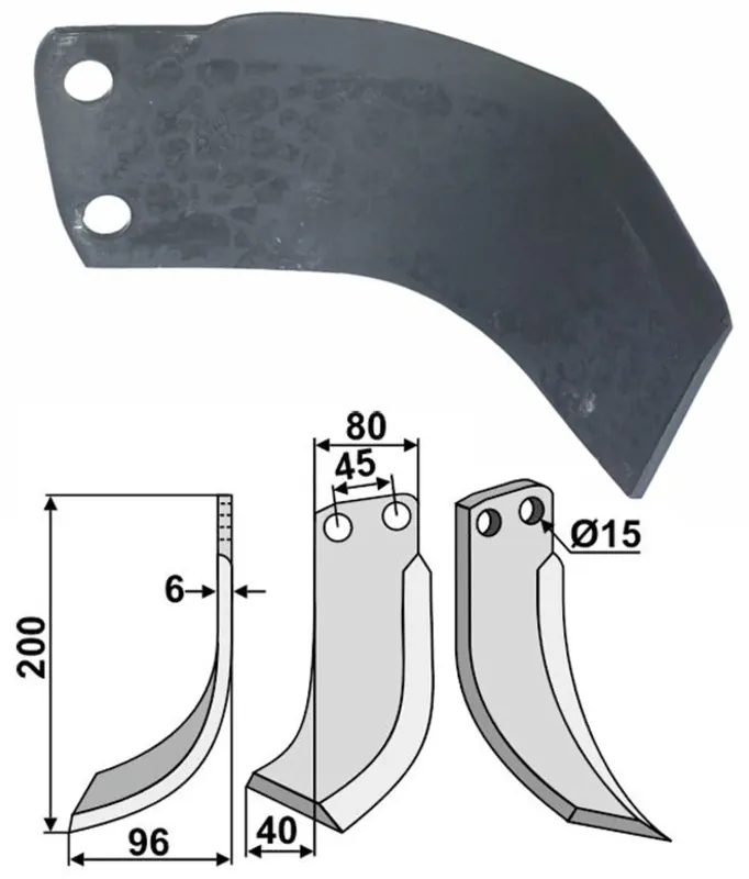 Nur Heute Industriehof® Fräsmesser links/rechts 200 x 80 x 6 mm, Bohrung 15 mm, für Eberhardt