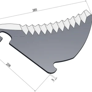 Garantierte Lieferung MWS Messer 385 x 206 x 5 mm für Presse Claas, 30-0350-70-01-2